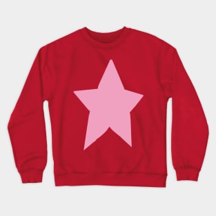 Pink Star On Red Crewneck Sweatshirt